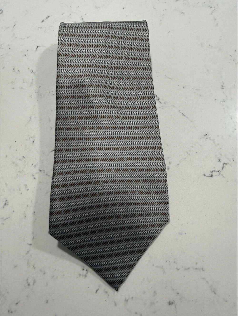 PERRY ELLIS Portfolio Men's Elegant classic business silk Neck Tie brown gray